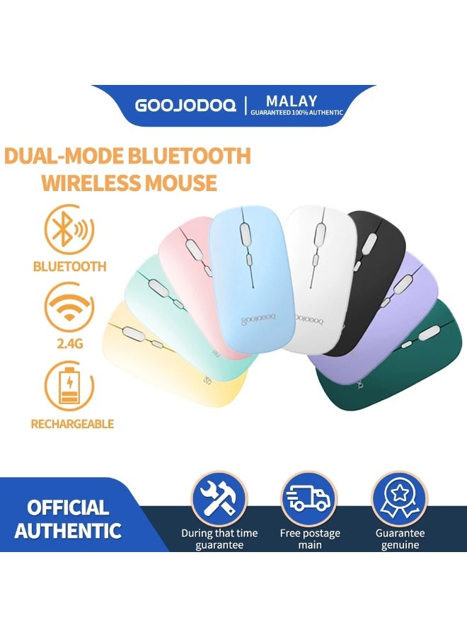GOOJODOQ  2-in-1 Bluetooth Mouse, 2.4GHz, Dual Mode, Ultra Slim and Quiet ( Sky blue ) - Image 2